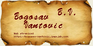 Bogosav Vantović vizit kartica